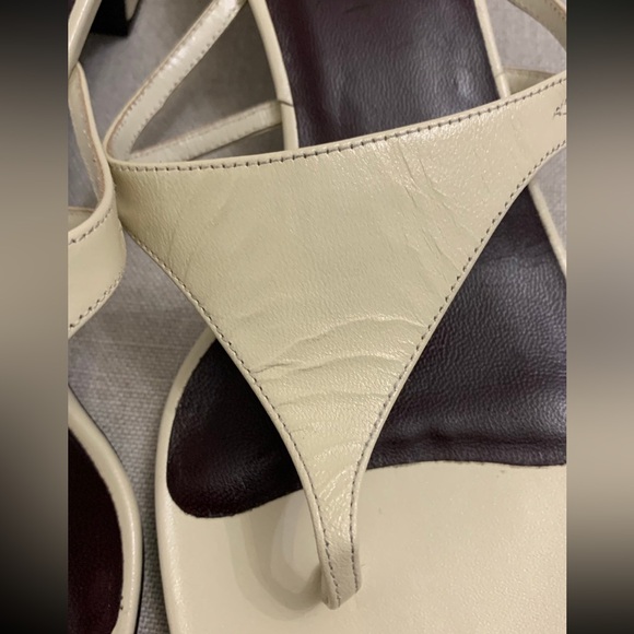 The Row Graphic Thong Kitten Heel in Leather Sandals Size 40 - Picture 15 of 15